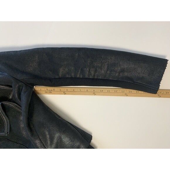 Ann Taylor Shiny Black Bomber Jacket Zip Up Womens Size Small - Picture 11 of 11